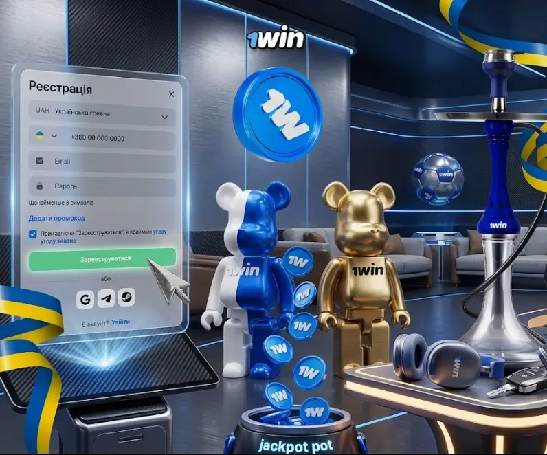 Головний банер ігрової платформи 1win із пропозицією вітального бонусу до 12 000 UAH для ставок на спорт та онлайн-казино в Україні.